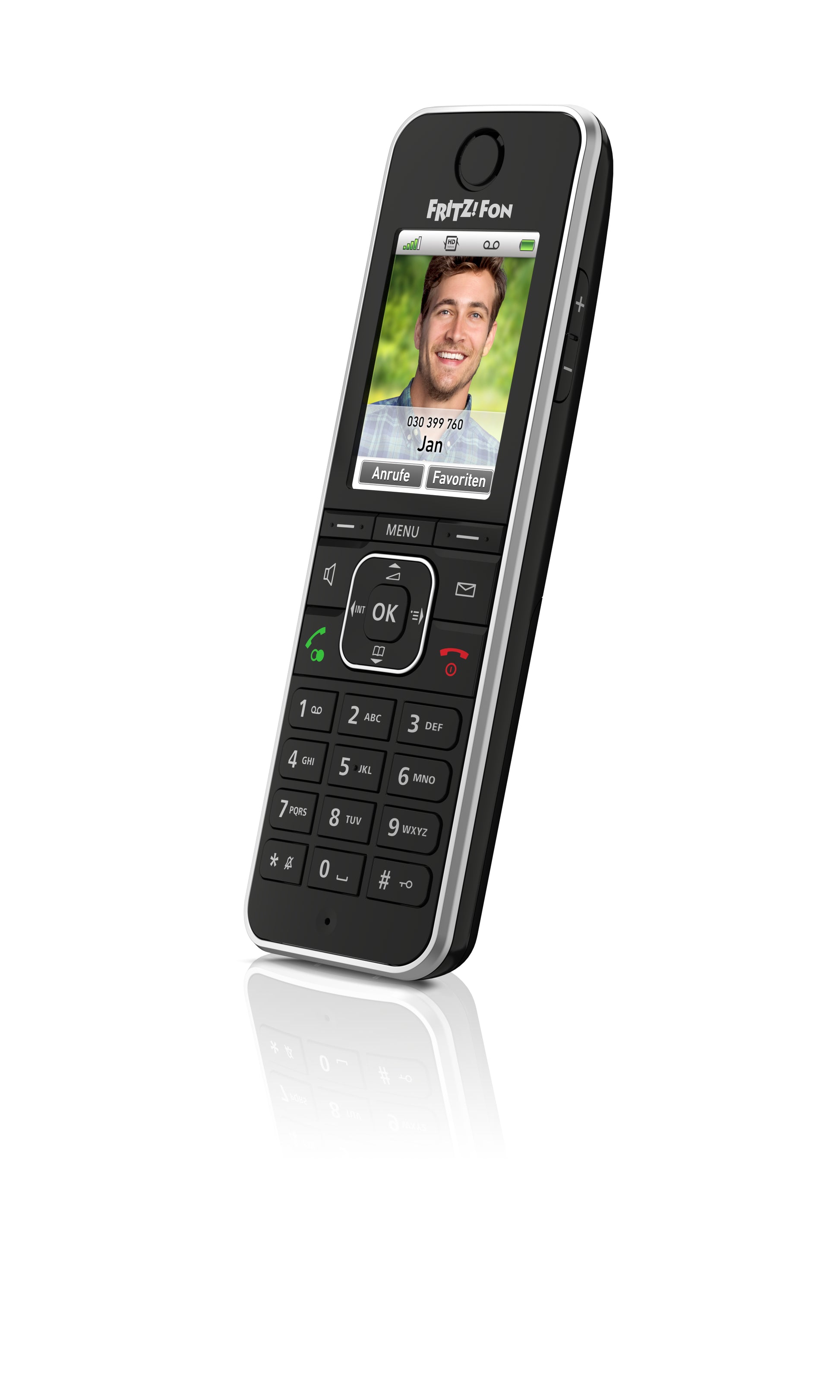 FRITZ! AVM FRITZFon C6 – DECT-Telefon mit Basis, freisprechen, mit AB, für FRITZBox/DECT-Basisstation, schwarz