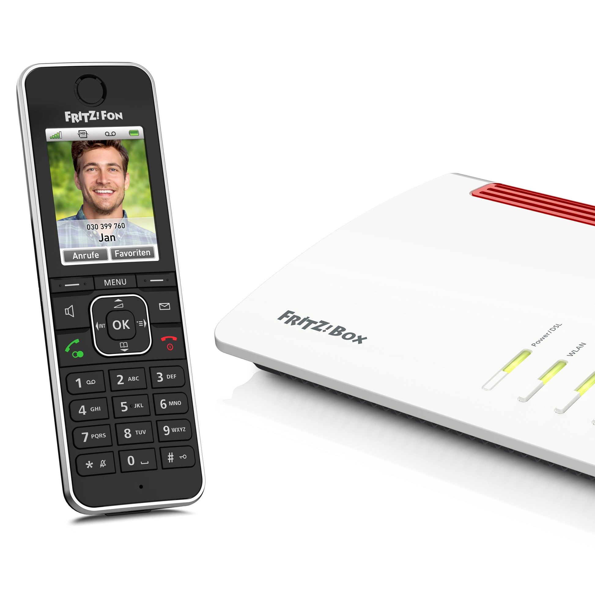 FRITZ! AVM FRITZFon C6 – DECT-Telefon mit Basis, freisprechen, mit AB, für FRITZBox/DECT-Basisstation, schwarz