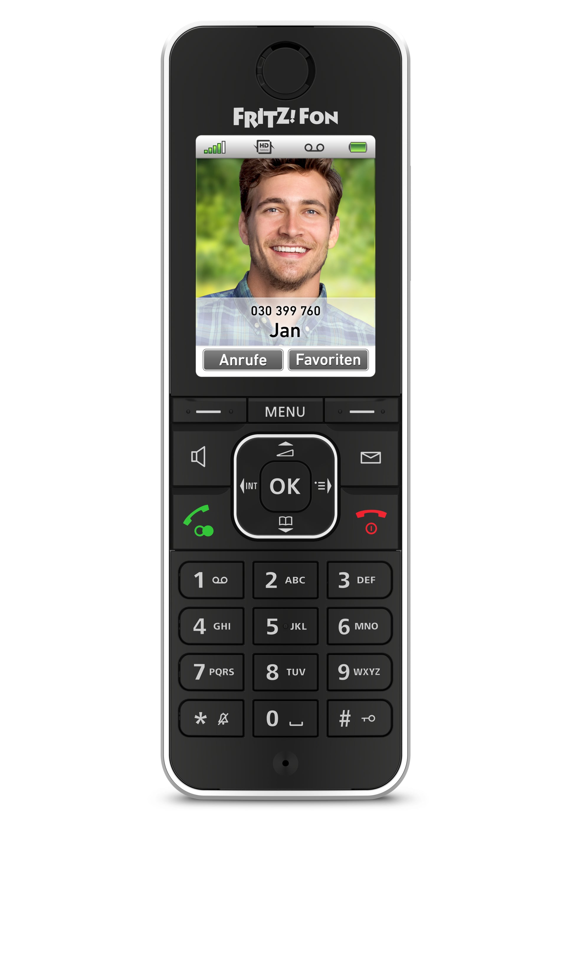FRITZ! AVM FRITZFon C6 – DECT-Telefon mit Basis, freisprechen, mit AB, für FRITZBox/DECT-Basisstation, schwarz
