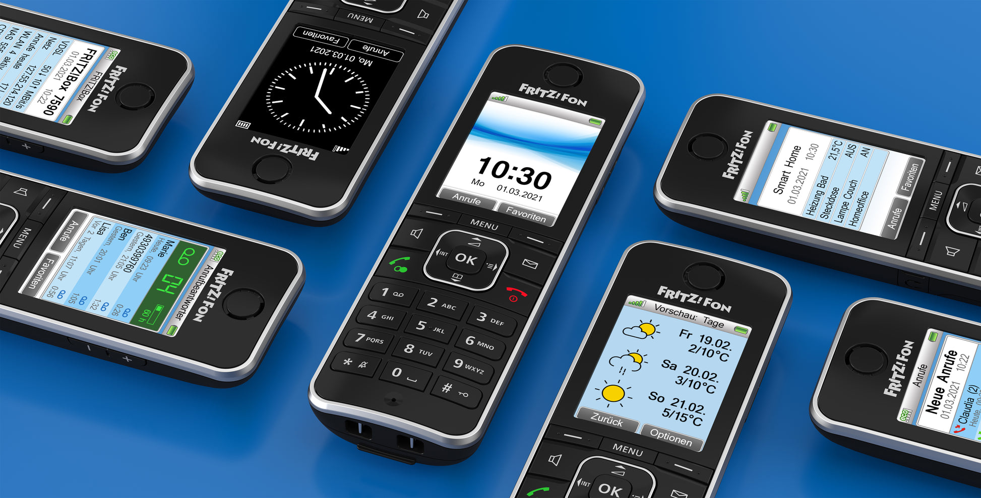 FRITZ! AVM FRITZFon C6 – DECT-Telefon mit Basis, freisprechen, mit AB, für FRITZBox/DECT-Basisstation, schwarz
