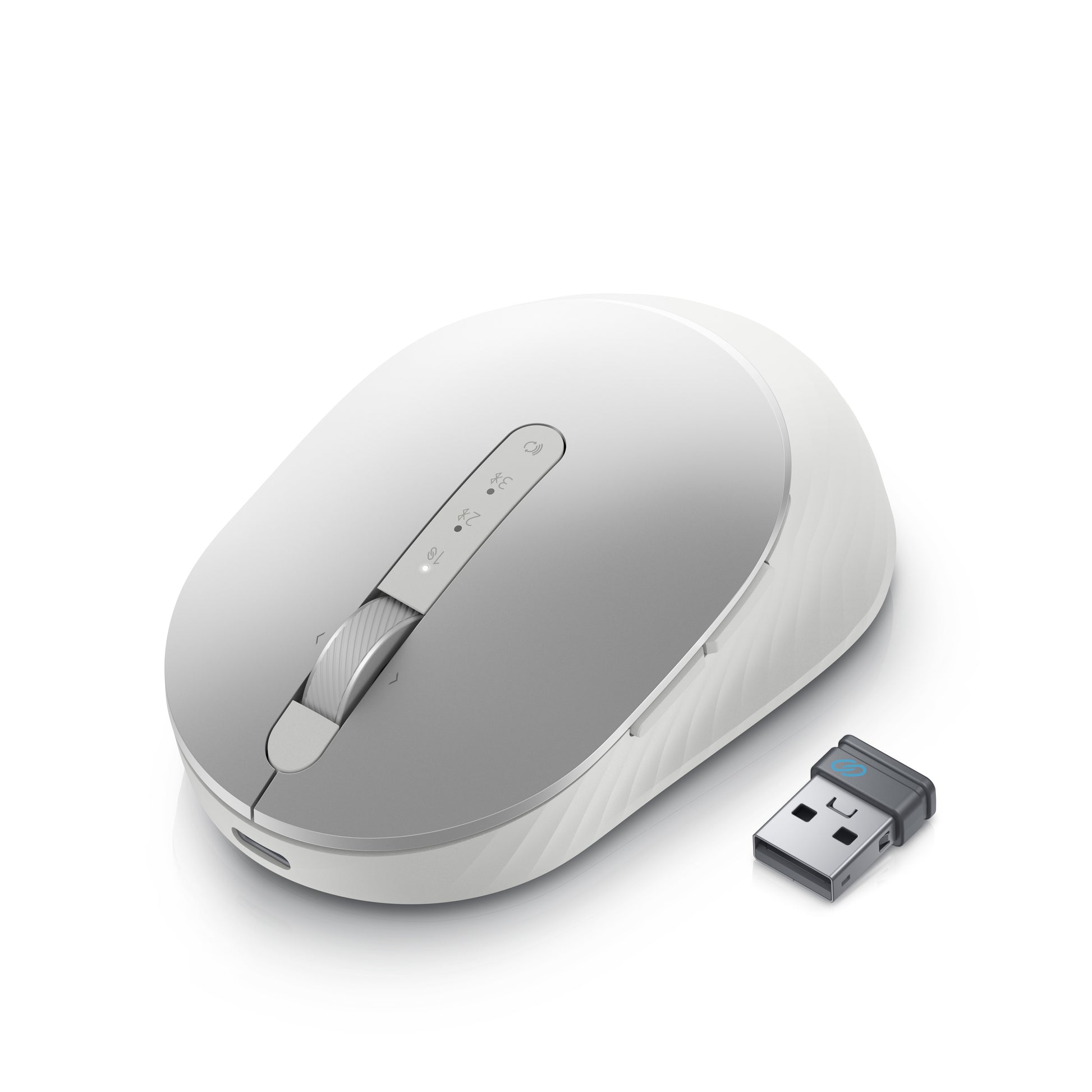 Dell MS7421W – Maus – Kabellos (Bluetooth/2,4 GHz), 1600 DPI, beidhändig, Platin, Silber