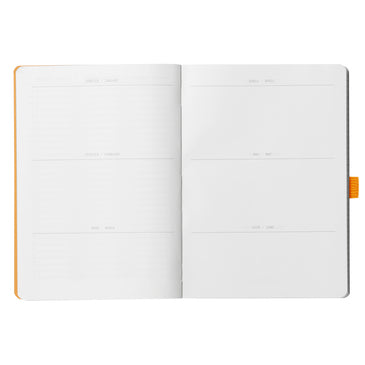 Rhodia Goalbook Notizbuch – A5 – punktiert – 240 Seiten – 90 g/m² – Softcover, Gummiband, Tasche, orange, PEFC
