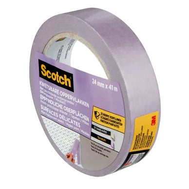 3M Scotch Malerband Sensitive Surface 2080, rosa – 24 mm × 41 m, innen, UV-beständig, rückstandsfrei bis 60 Tage