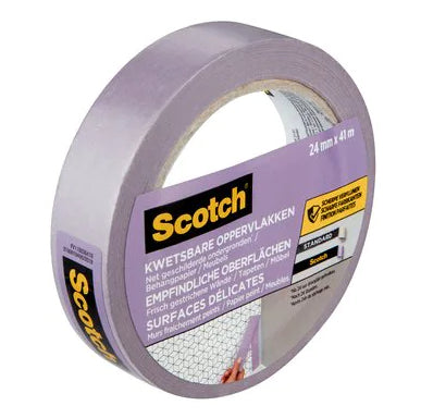 3M Scotch Malerband Sensitive Surface 2080, rosa – 24 mm × 41 m, innen, UV-beständig, rückstandsfrei bis 60 Tage