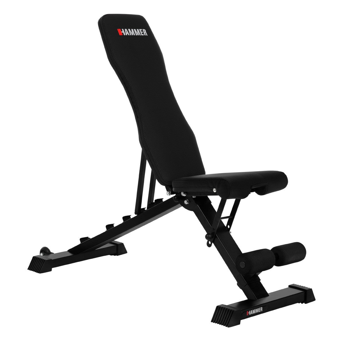 HAMMER Verstellbare Krafttrainingsbank Force 2.0, 200 kg, 123 × 52 × 120 cm – Schwarz, Eisen