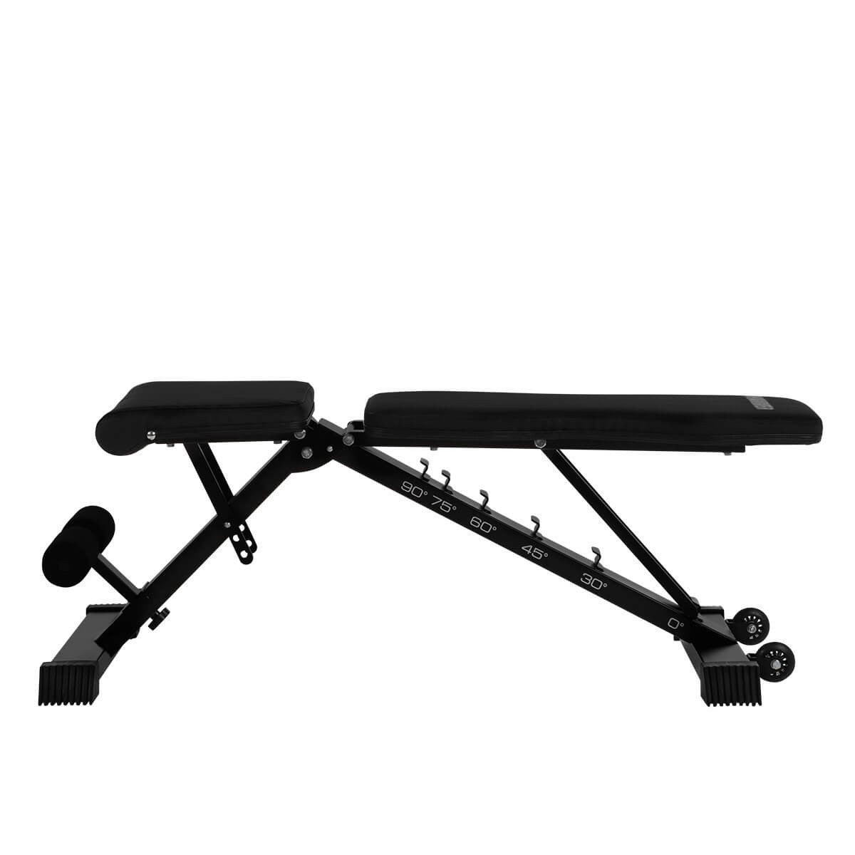 HAMMER Verstellbare Krafttrainingsbank Force 2.0, 200 kg, 123 × 52 × 120 cm – Schwarz, Eisen