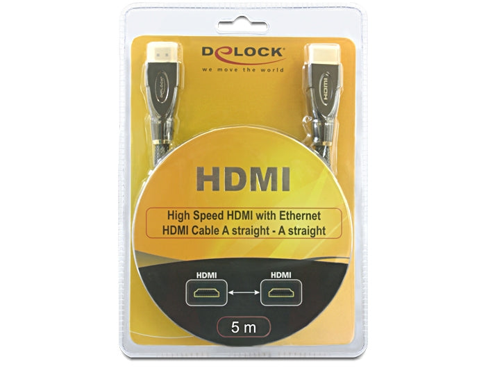 DeLOCK HDMI Kabel HDMI 1.4 4K 30 Hz – 5 m – Ethernet