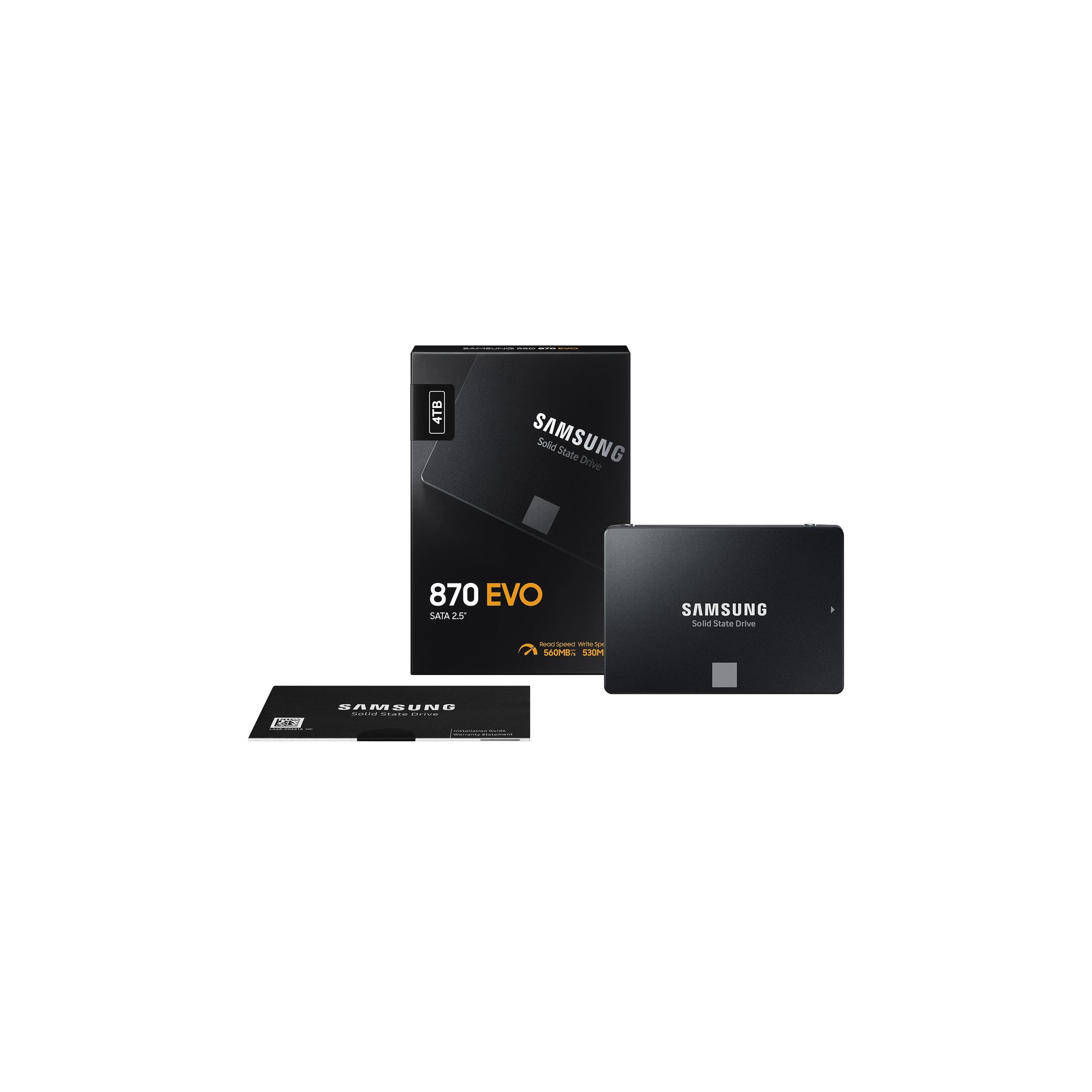 Samsung 870 EVO – 4 TB 2,5" SATA SSD – 560 MB/s lesen, 530 MB/s schreiben