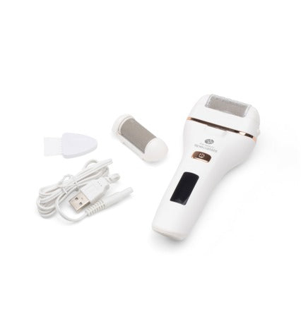 Rio Hornhautentferner Go Smooth – 2 Betriebsstufen, wiederaufladbar, nass & trocken – weiss