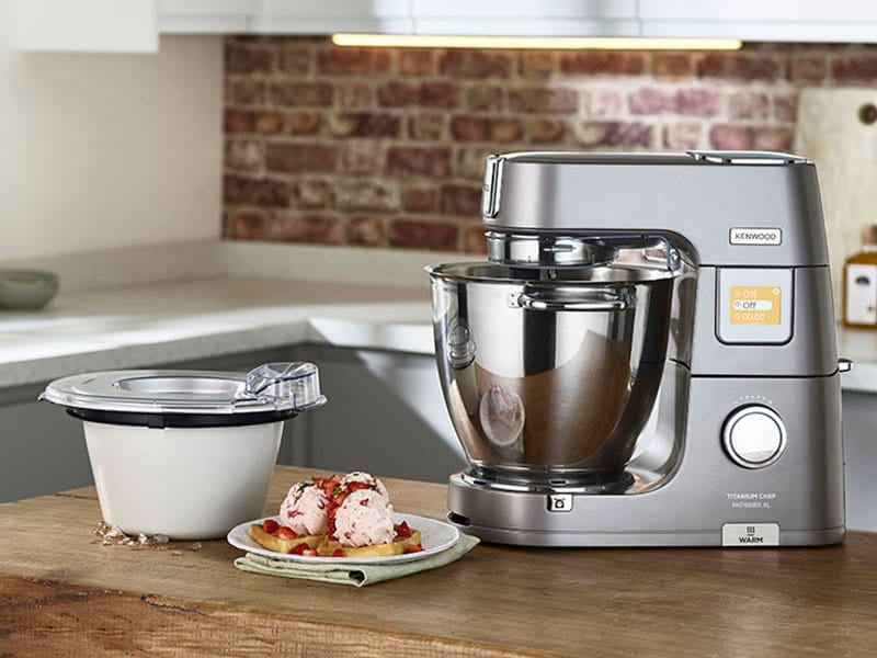 Kenwood Eisbereiter KAX71.000WH – 1 l, für Chef-Serien, z. B. Chef Major Premier, Chef Sense, Cooking Chef