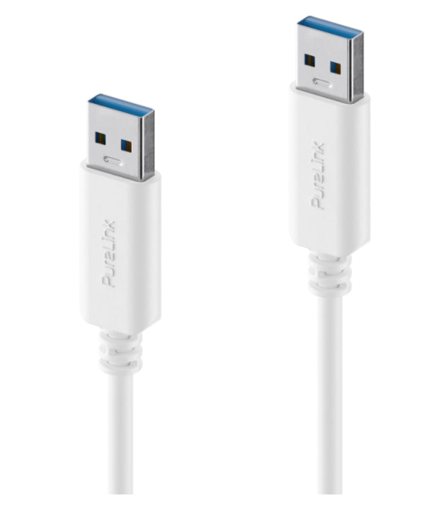 PureLink USB-A auf USB-A Kabel – USB 3.2 Gen 1 (5 Gbit/s) – 1,5 m – USB Power Delivery – Weiss