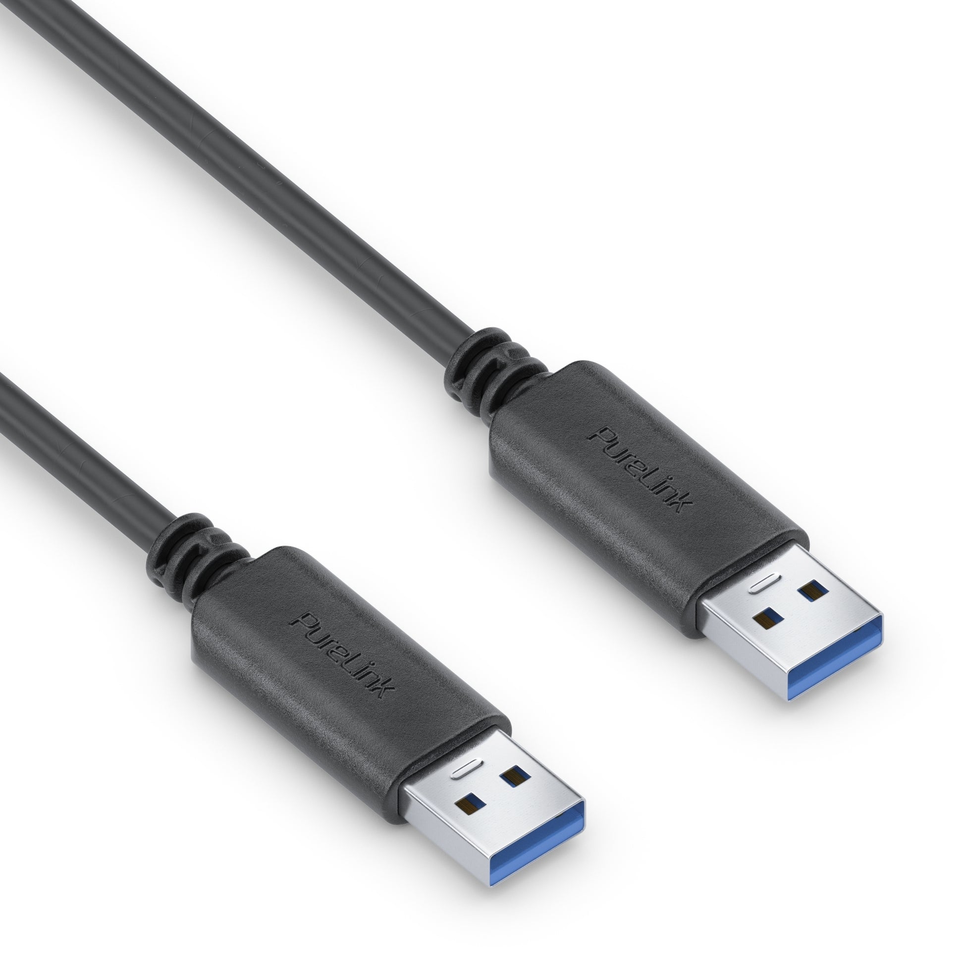 PureLink USB-A auf USB-A Kabel – USB 3.2 Gen 1 (5 Gbit/s) – 0,5 m – PVC, Goldstecker – Schwarz