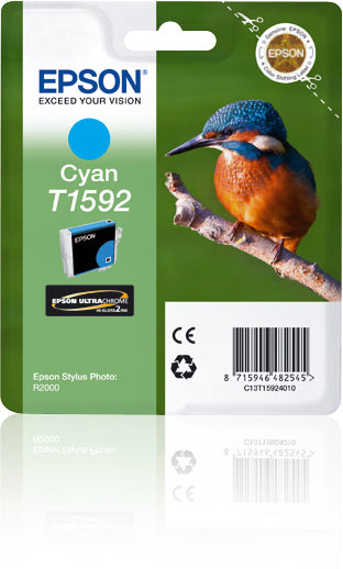 Epson T159240 Cyan Tintenpatrone (Original) – 1'200 Seiten – für Epson Stylus Photo R2000 – C13T15924010