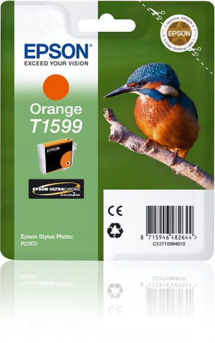 Epson T159940 Orange Tintenpatrone (Original) – 1'200 Seiten – für Stylus Photo R2000 – C13T15994010