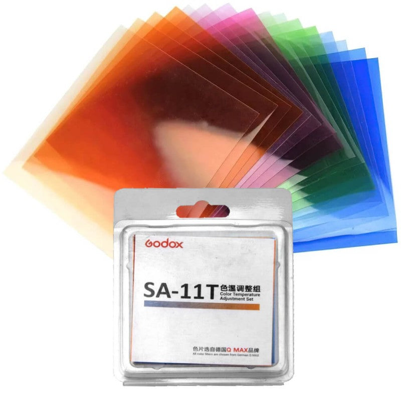 Godox SA-11T Farbfilter – 78 × 78 mm, eckig – für Godox S30, S60, S60BI und andere – 15er-Pack
