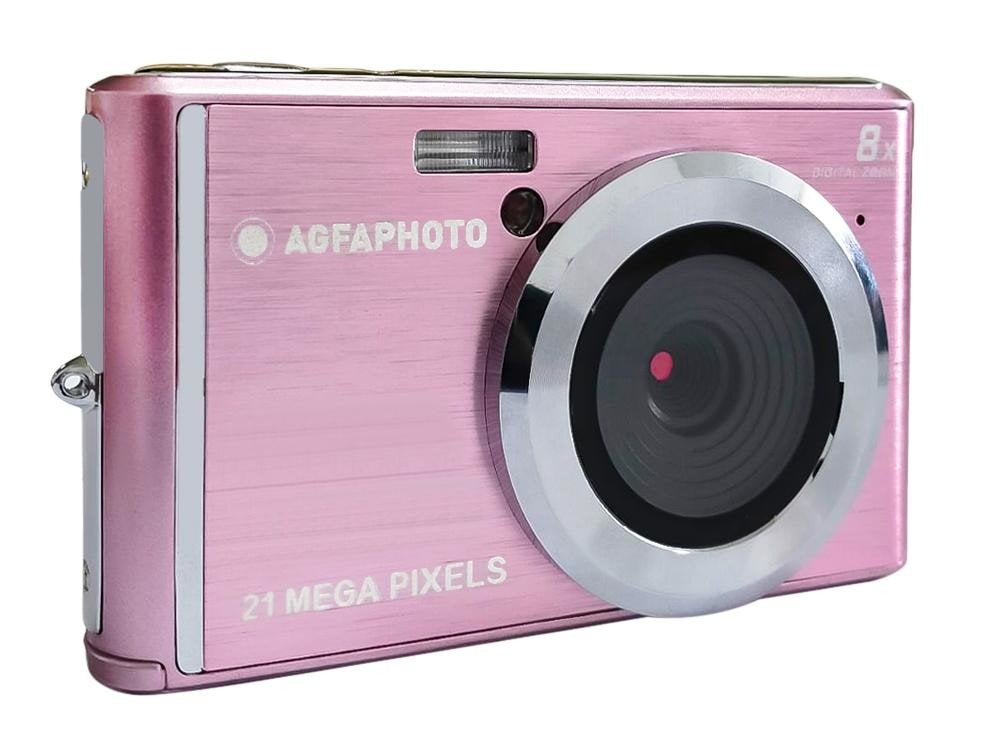 AgfaPhoto Compact Cam DC5200 – Kompaktkamera, 21 MP, 720p, 8× optischer Zoom, Pink
