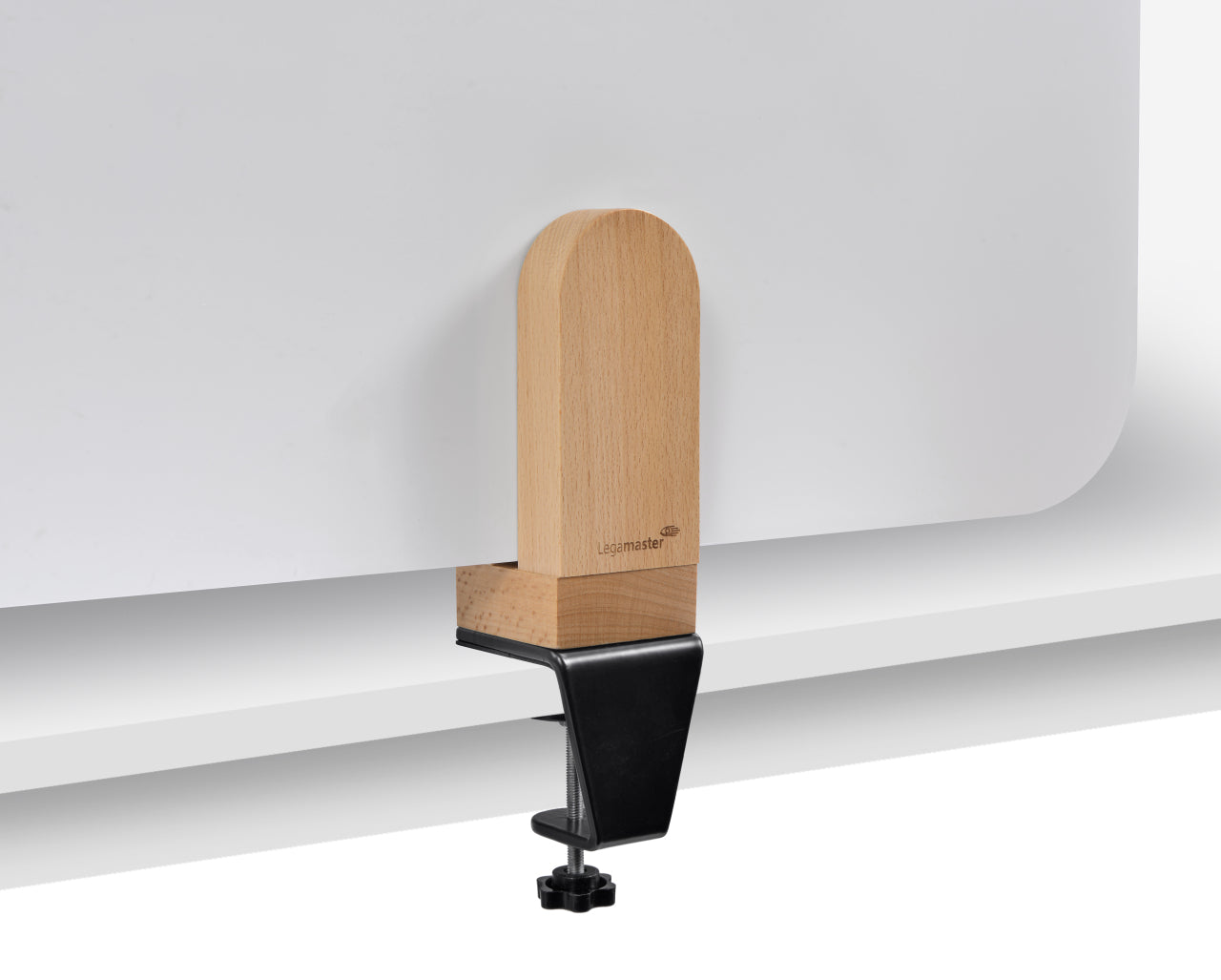 Legamaster Tischtrennwand ELEMENTS – 1'200 × 600 mm, Stahl, Weiss, mit Klemmen, für Tischplatten bis 48 mm