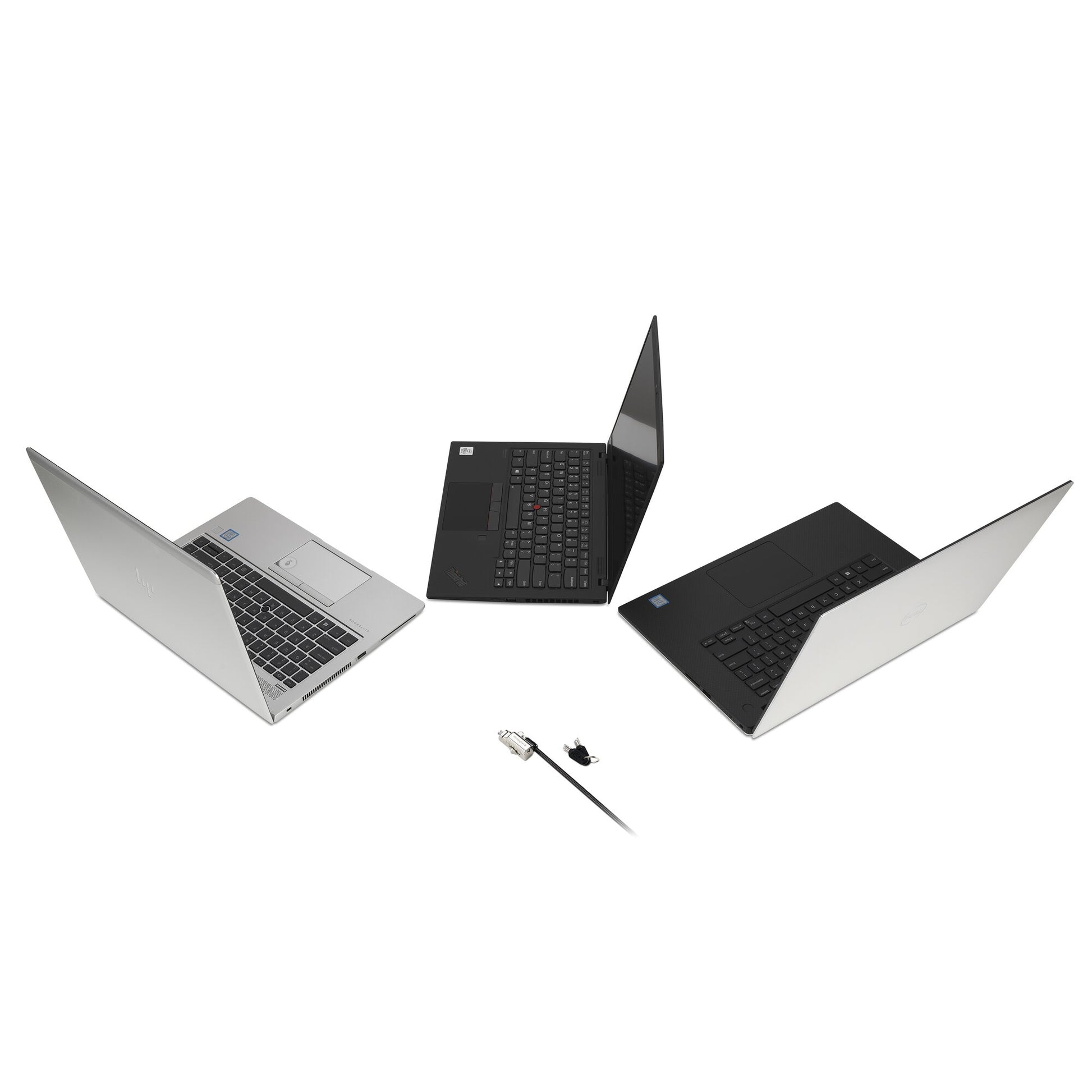 Kensington Universelles 3-in-1 Laptopschloss für Laptops, 1,8 m – Schlüssel, Karbonstahl – Schwarz