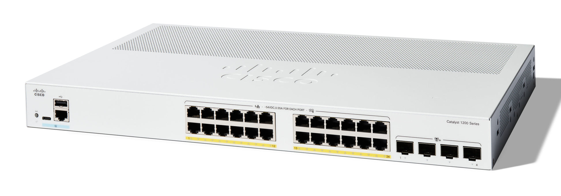 Cisco Catalyst C1200-24P-4X-RF – Verwalteter L2/L3 Switch – 24× 1G, 4× SFP, PoE, 19"
