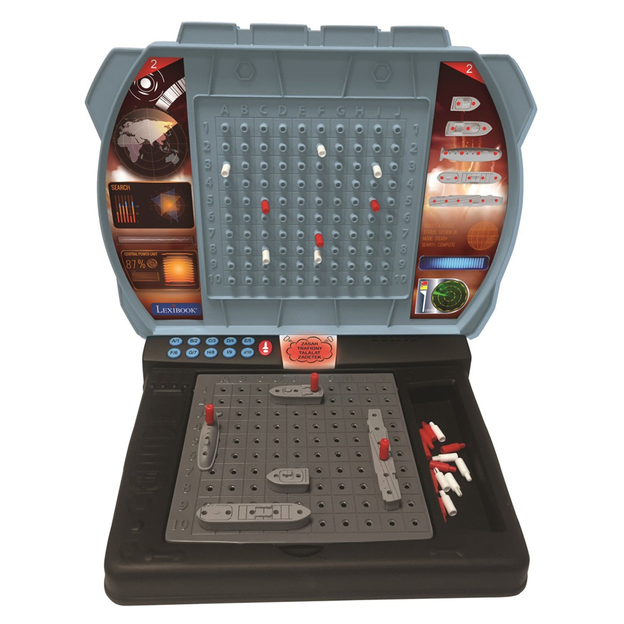 Lexibook Elektronische sprechende Seeschlacht – Brettspiel, 1–2 Spieler, ab 6 Jahren, IT/NL/DE/FR