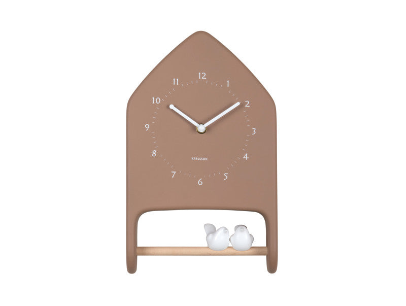 Karlsson Wanduhr – Analog, 20 × 32 × 7,1 cm, Braun, Kunststoff