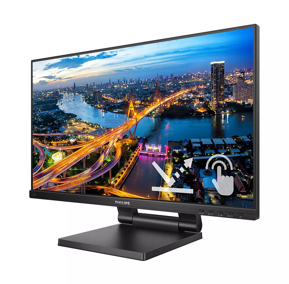 Philips 242B1TC/00 – Monitor, 23,8", IPS, Touch, 75 Hz, 250 cd/m², VESA 100 × 100, Schwarz