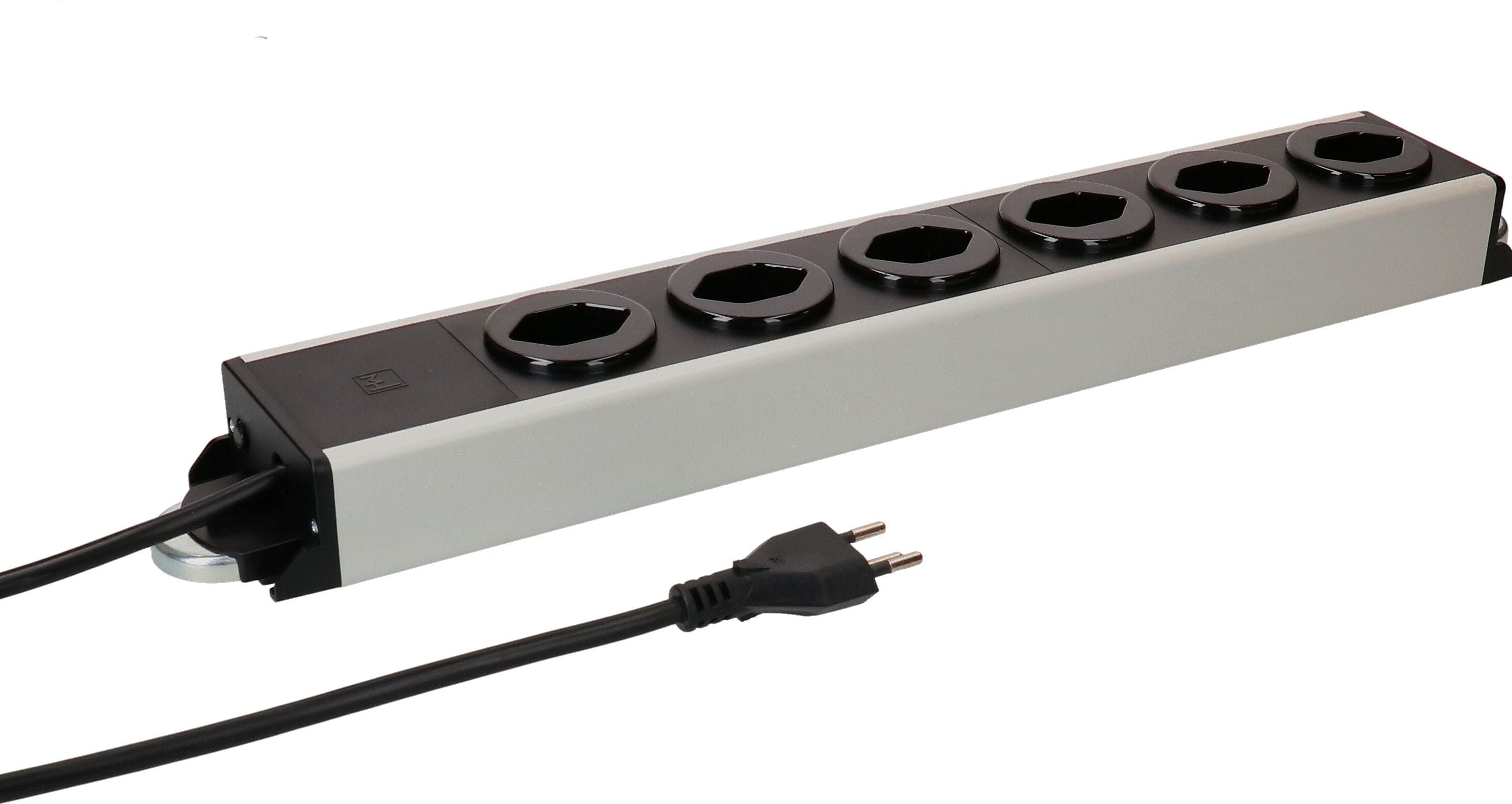 Max Hauri AG Max Hauri Power Line Steckdosenleiste, 6×T13, 5 m, Magnet, Eingang T12 – Grau/Schwarz