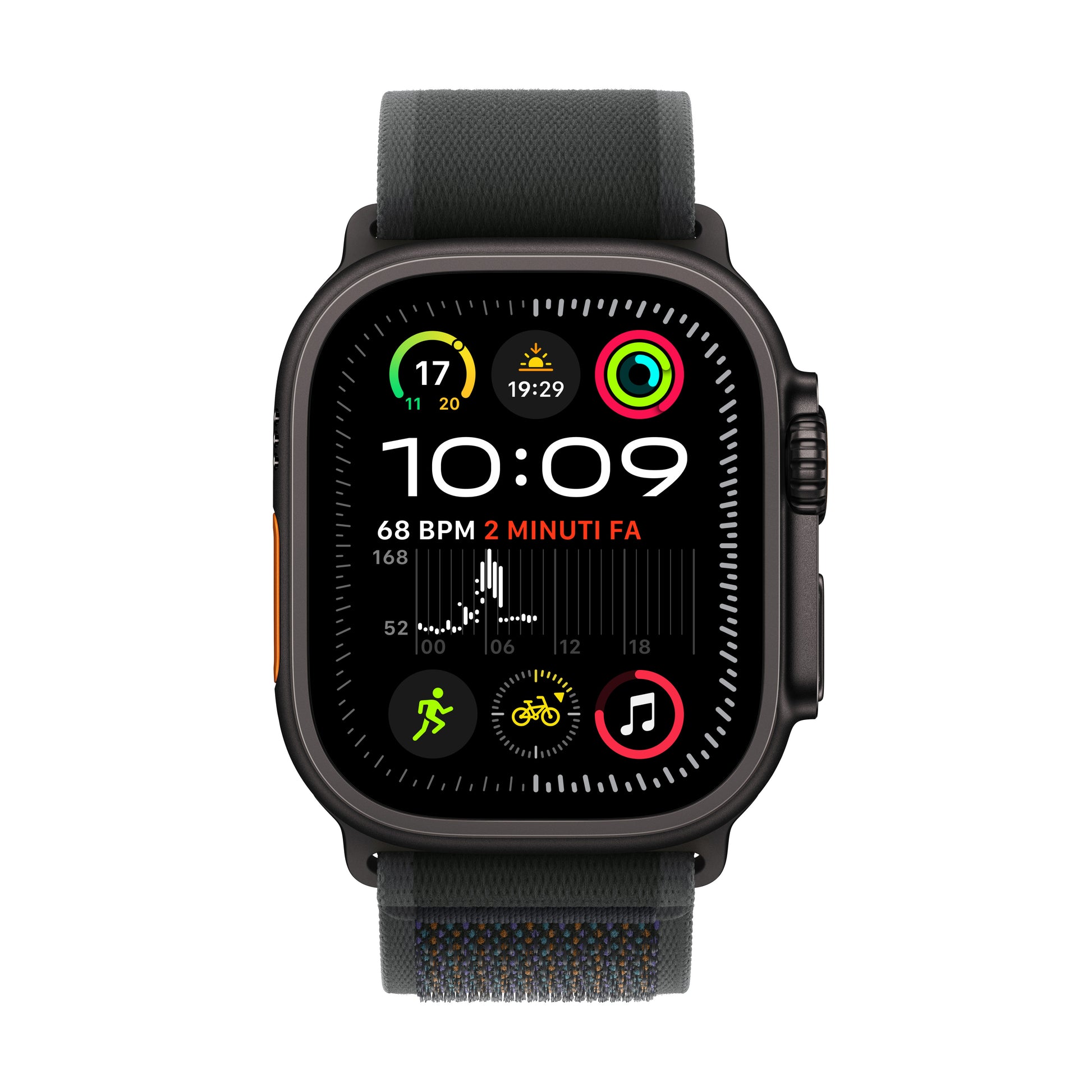 Apple Watch Ultra 2 (2024) – Smartwatch – 49 mm, GPS, OLED, Saphirglas, 100 m, Schwarz Titan, Trail Loop (M/L)