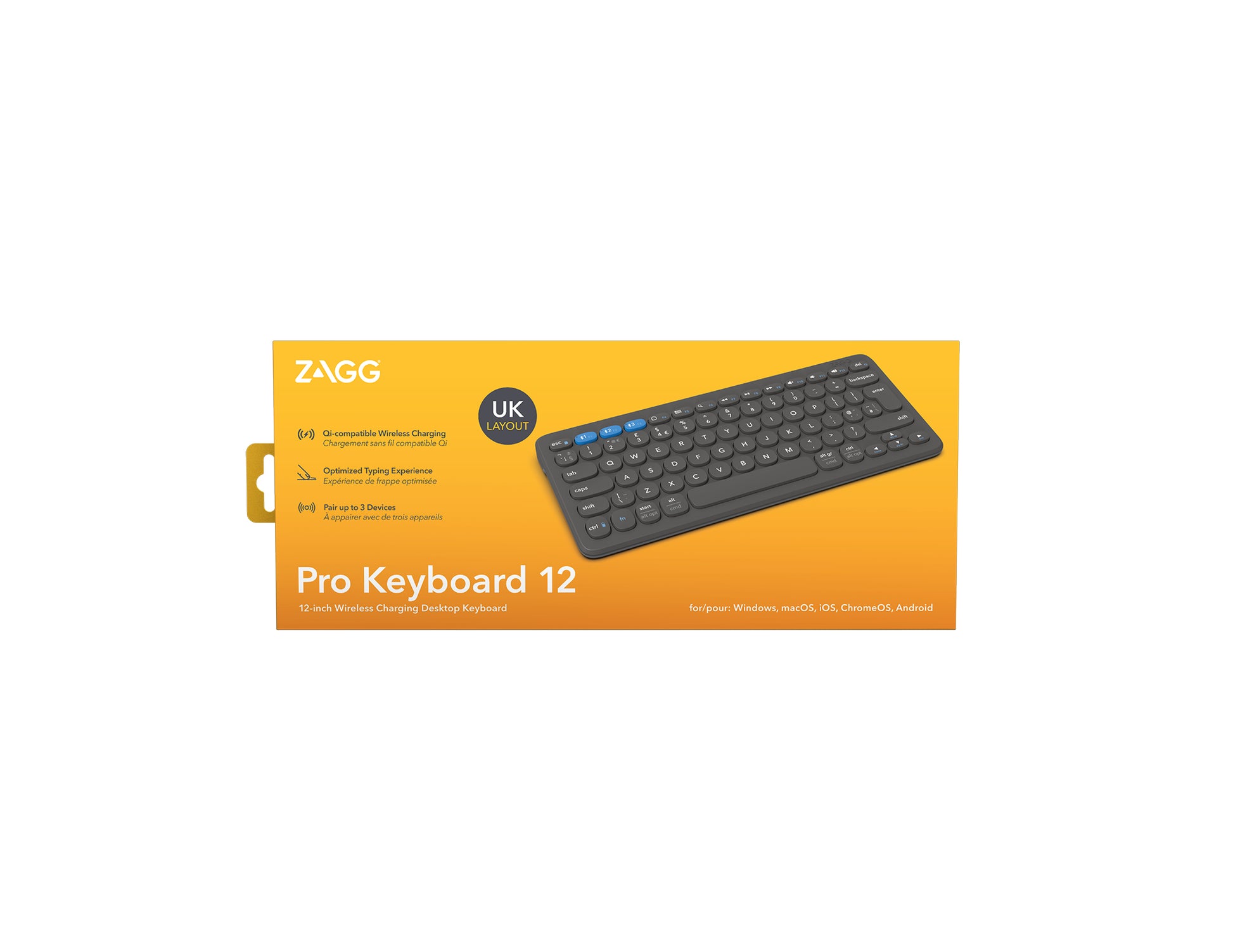 ZAGG Pro Tastatur – Tastatur, UK-Layout (EN), Dunkelgrau – für 12" Tablets