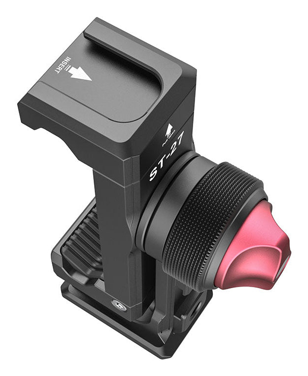 Ulanzi ST-27 – Tisch-Ständer – Klemme, drehbar – Stativgewinde 1/4", für Smartphones 60–89 mm – Schwarz/Rot
