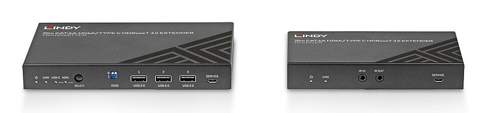 Lindy 38346 – AV-Sender & -Empfänger – 4K UHD (3840×2160), HDMI – für Cat6a, bis 70 m – Schwarz, Metall