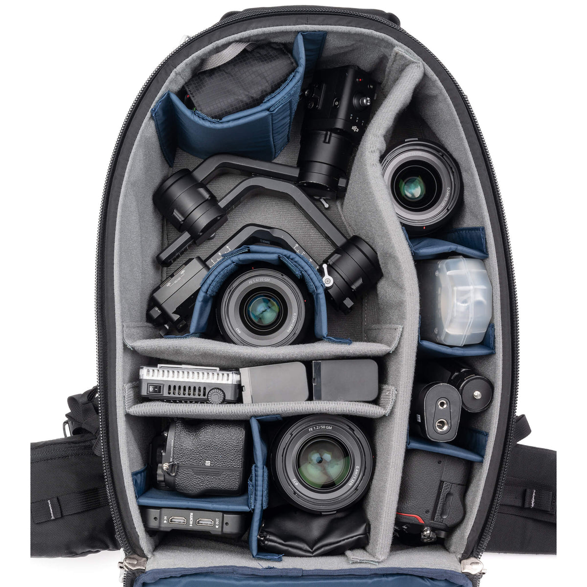 Think Tank FirstLight Rucksack – 35 l, 6 Objektive, wasserfest – für DSLR, Systemkamera, Drohne – Schwarz