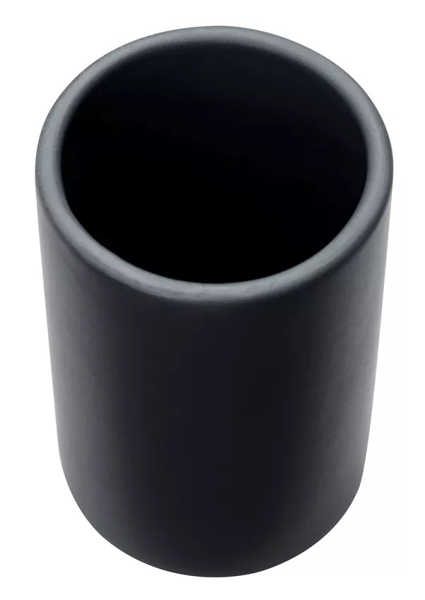 Diaqua Zahnputzbecher Zylo – Ø7,2×11 cm, Keramik, matt, Schwarz