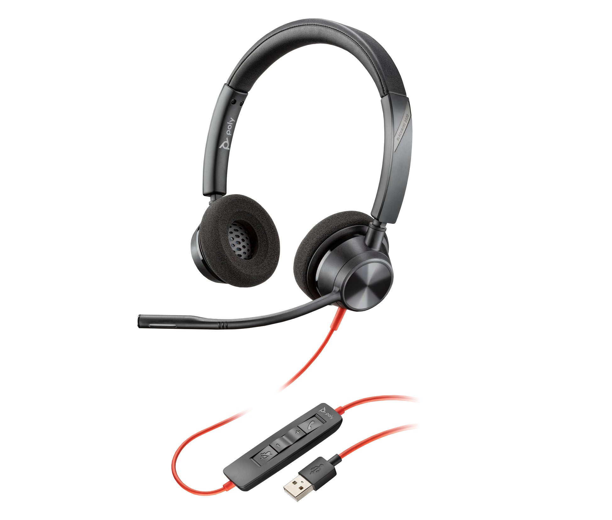 Poly Blackwire 3320 – USB-A Headset, kabelgebunden