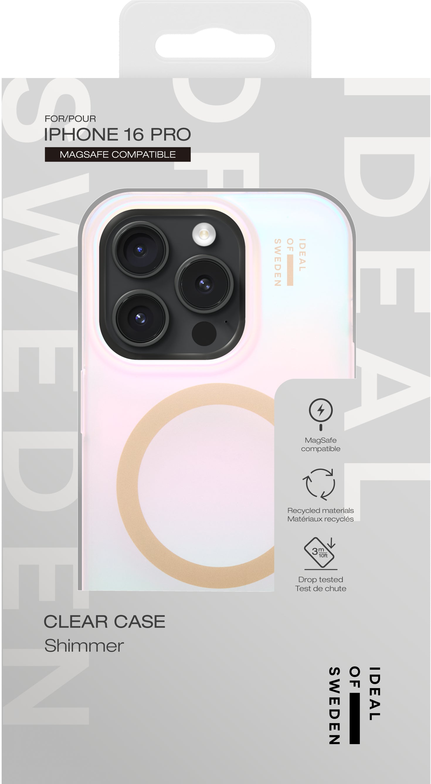 Ideal of Sweden – Backcover Clear Case Mid – für Apple iPhone 16 Pro – Shimmer – PC, MagSafe-kompatibel