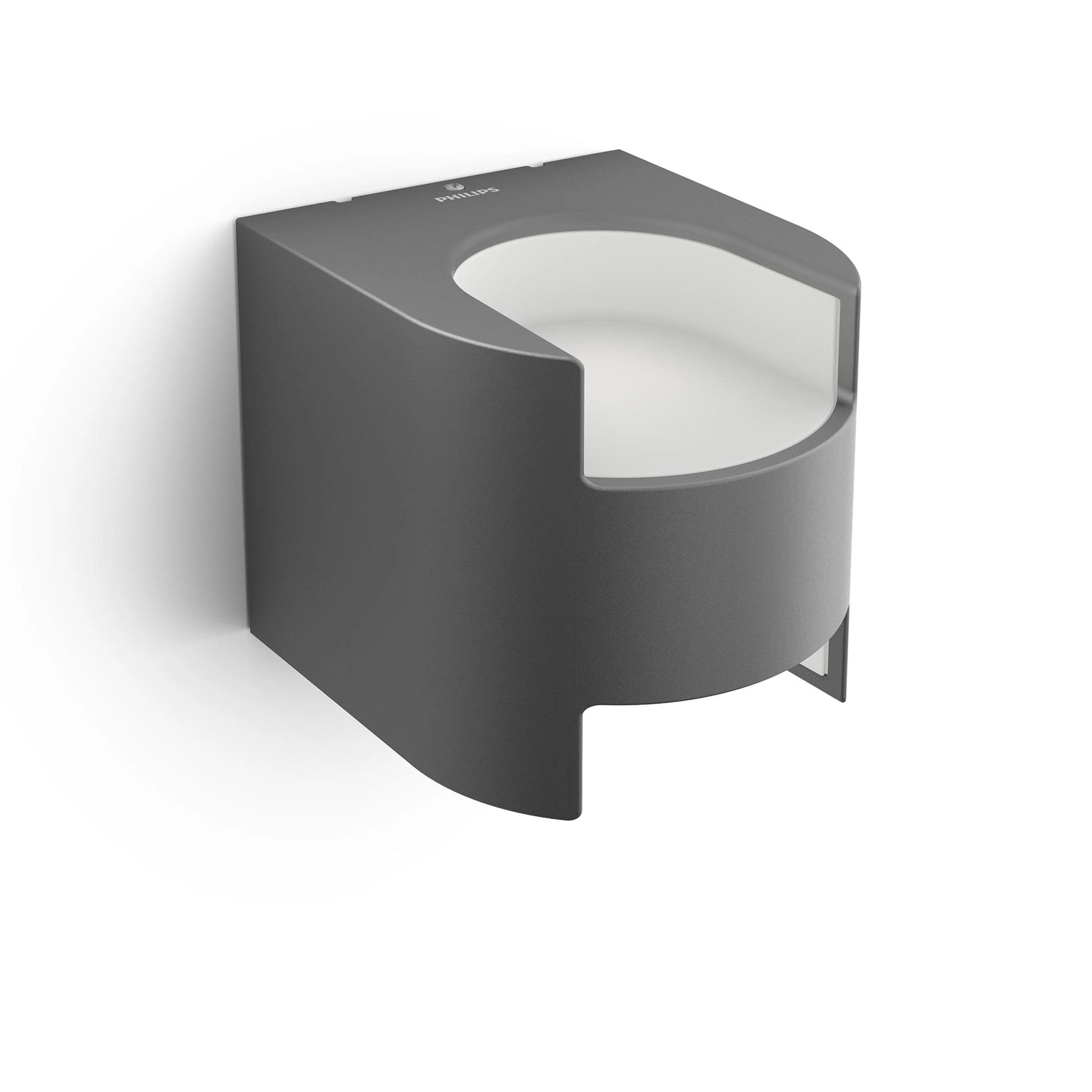 Philips by Signify Philips Aussenwandleuchte – 900 lm, 9 W, Warmweiss, 2700 K, IP44, Netzbetrieb, Anthrazit, Aluminium