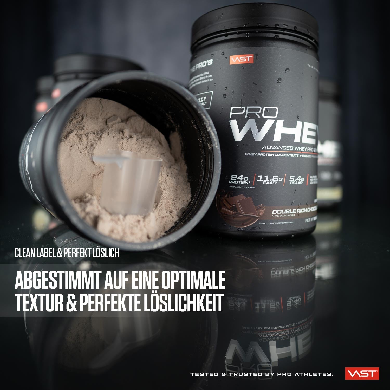 VAST Sports Whey Protein Pro Schokolade – glutenfrei – 900 g