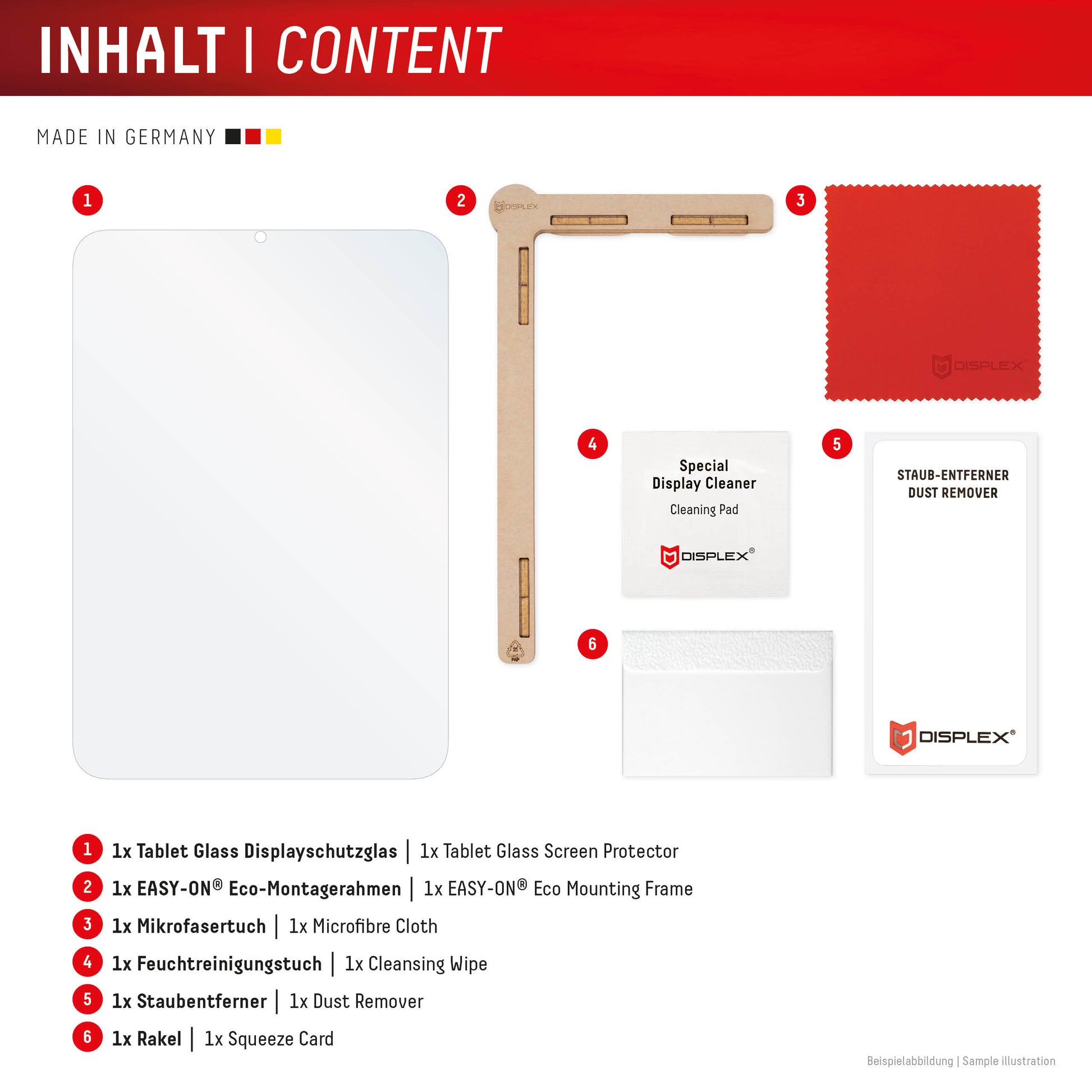 Displex Panzerglas für Galaxy Tab S11 – 9H, Anti-Fingerprint