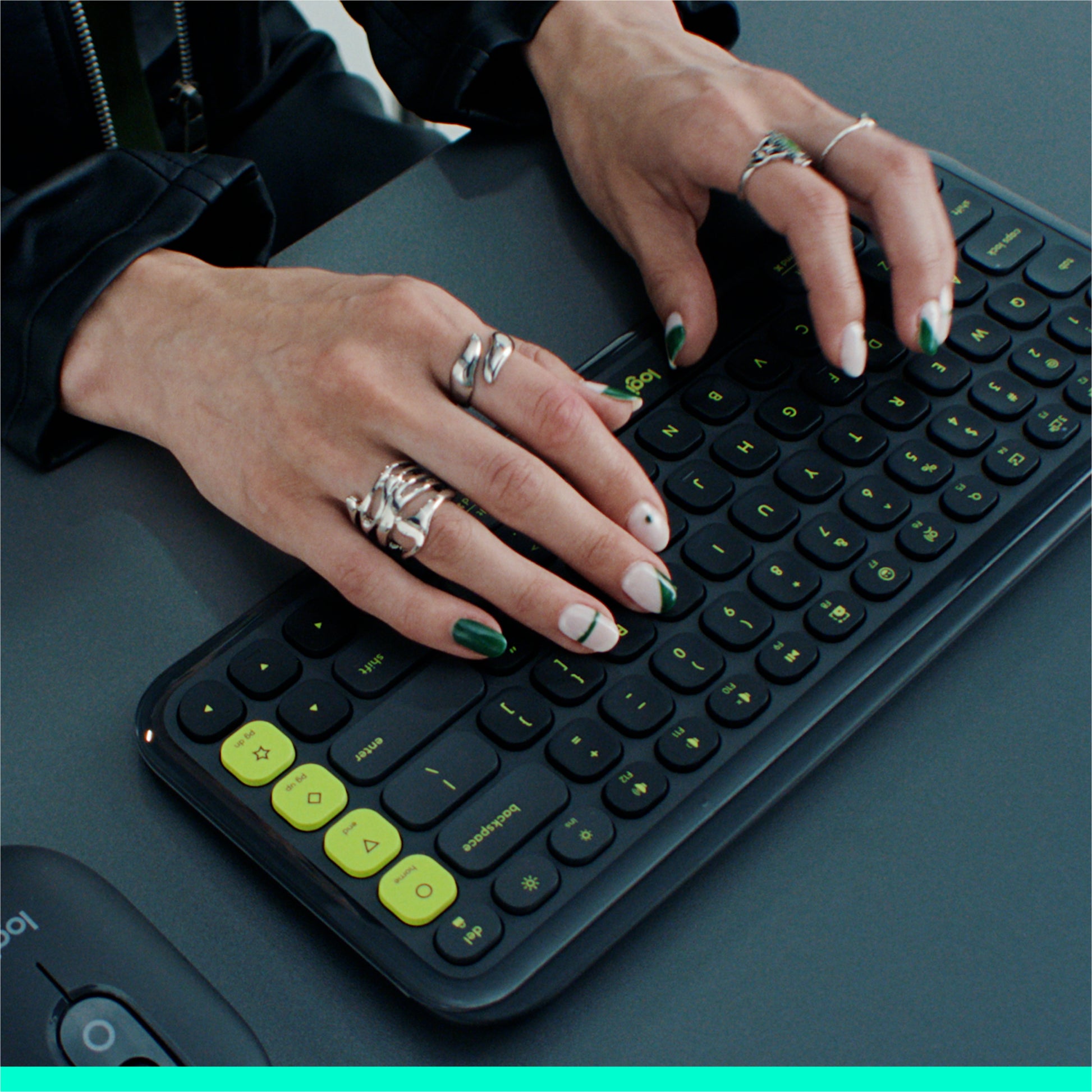 Logitech POP ICON KEYS – Mini Tastatur – Schere – Bluetooth 5,1 – QWERTY (ES) – Graphit
