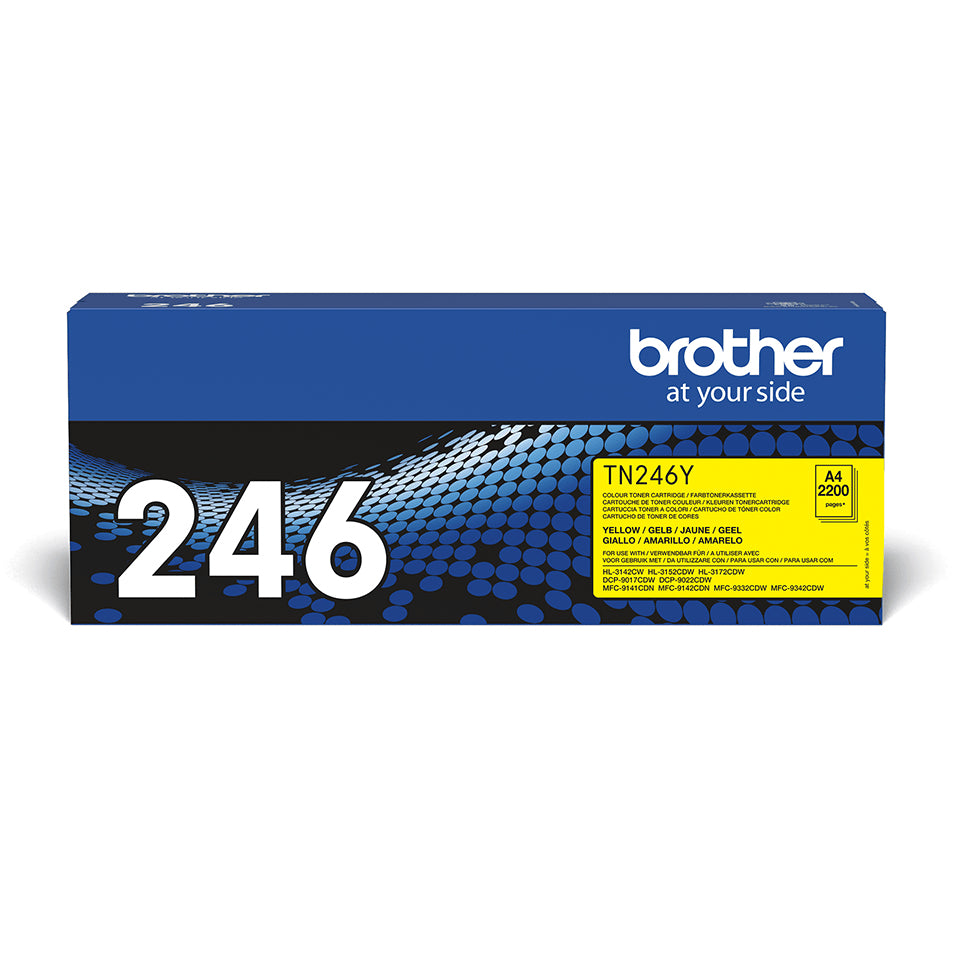 Brother Toner TN-246Y – Gelb, 2200 Seiten – für Brother HL-3142CW/HL-3152CDW/HL-3172CDW und andere