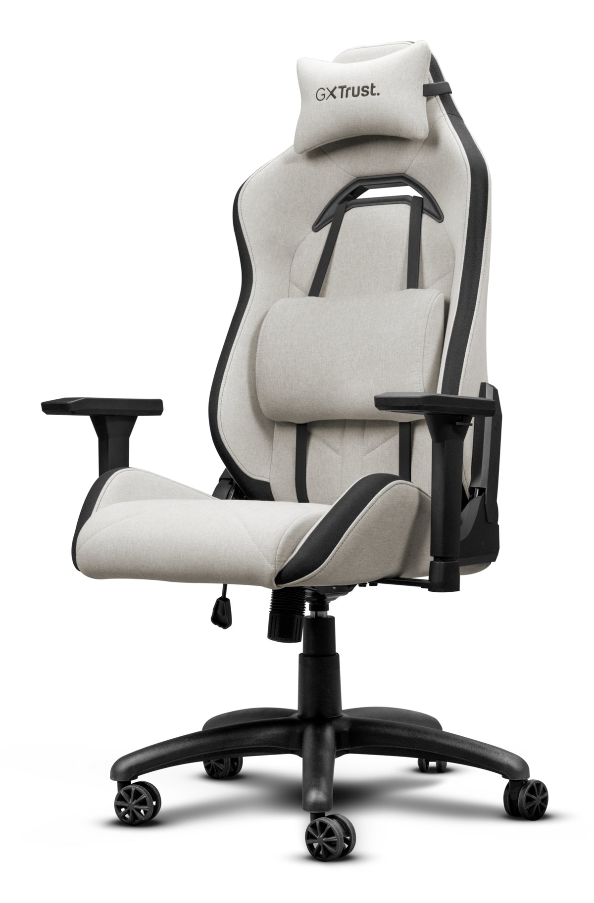 Trust GXT723B Ruya Gaming-Stuhl – Stoff – Beige, Nackenkissen, bis 150 kg