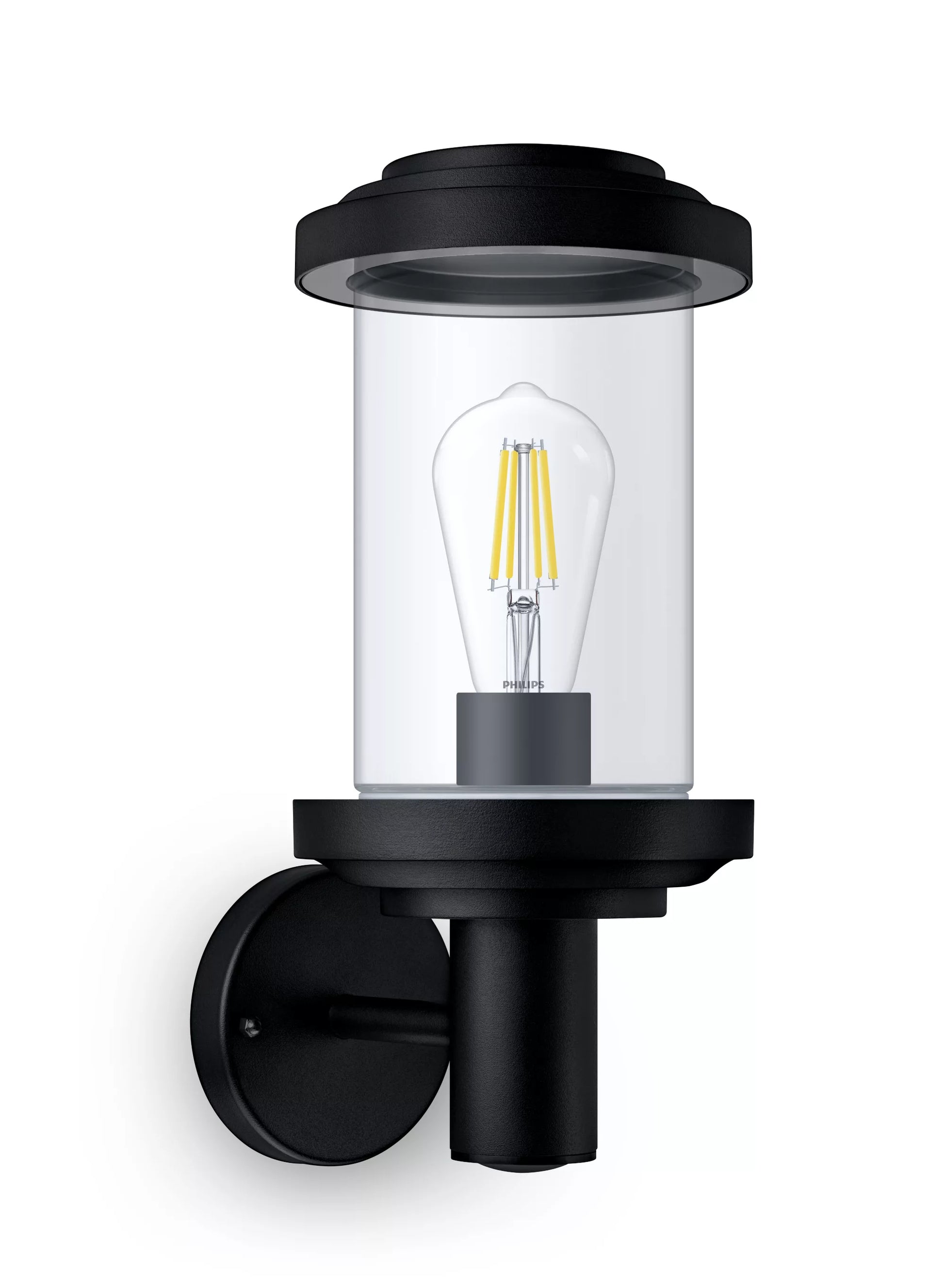 Philips by Signify Philips Aussenwandleuchte Listra – 16×36 cm, 25 W – IP44 – Netzbetrieb – Schwarz – Aluminium