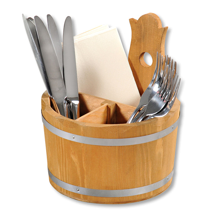 Kesper Besteckhalter 17 × 17 × 20 cm, Kiefernholz, Braun