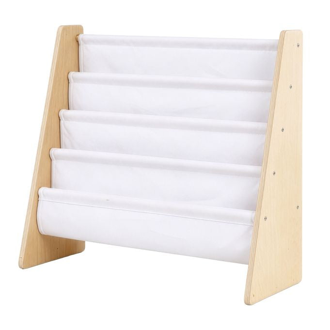 Relaxdays Leiterregal – 4 Böden – 63 × 39 × 60 cm – weiss/hellbraun – Kiefer, Sperrholz, Polyester