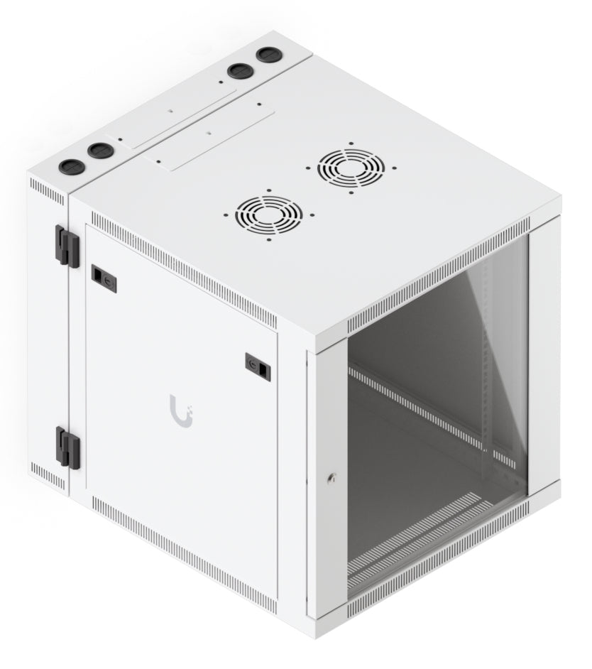 Ubiquiti UACC-Rack-12U-Wand-SW-G – 19" Wandverteiler 12U, abschliessbar, 600 × 703 × 639 mm, weiss, Stahl
