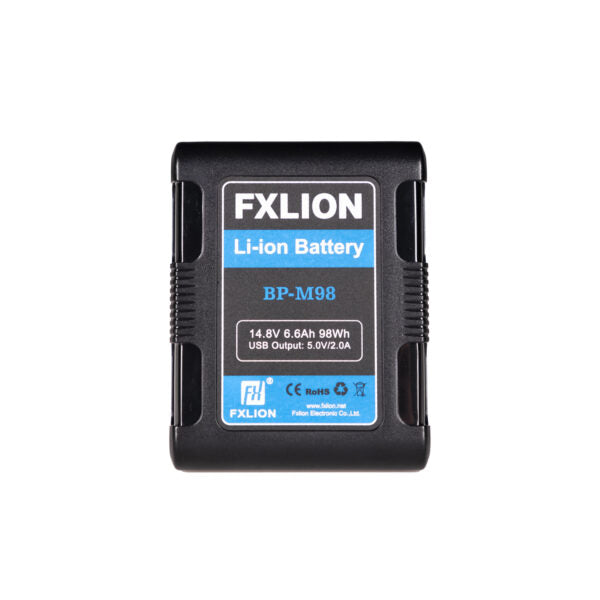 Fxlion Square BP-M98 V-Mount Akku – 6600 mAh (98 Wh), 14,8 V, 7 A – für Camcorder