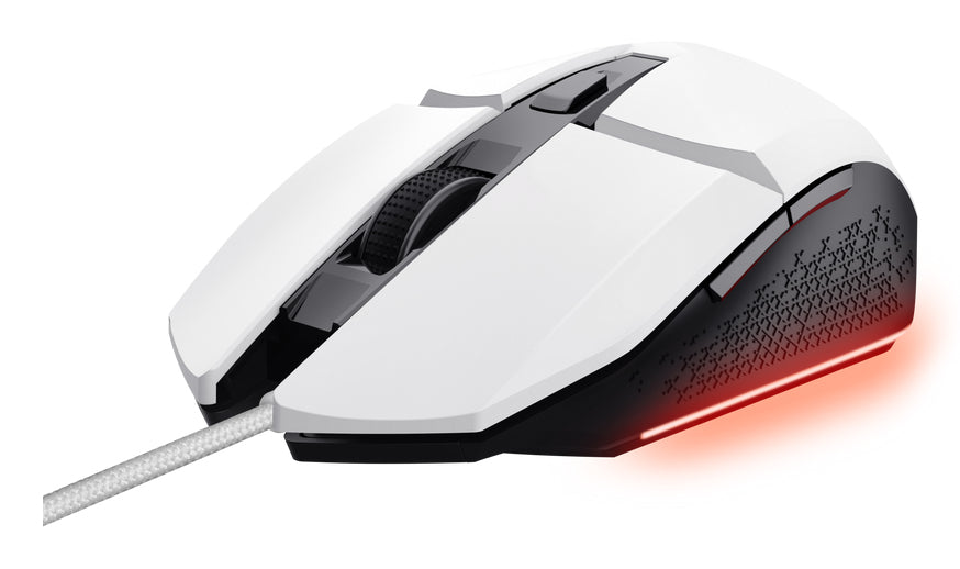 Trust GXT109 Felox – Gaming-Maus – Kabelgebunden (USB‑A), 6400 DPI, RGB-Beleuchtung, rechts, Weiss, Schwarz