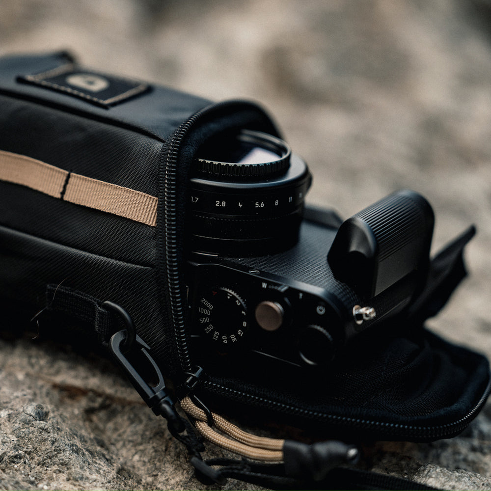 PolarPro RoadRunner 1L Schultertasche – Mikrofaser/Neopren – Schwarz – für Leica D-Lux, Fuji X100VI