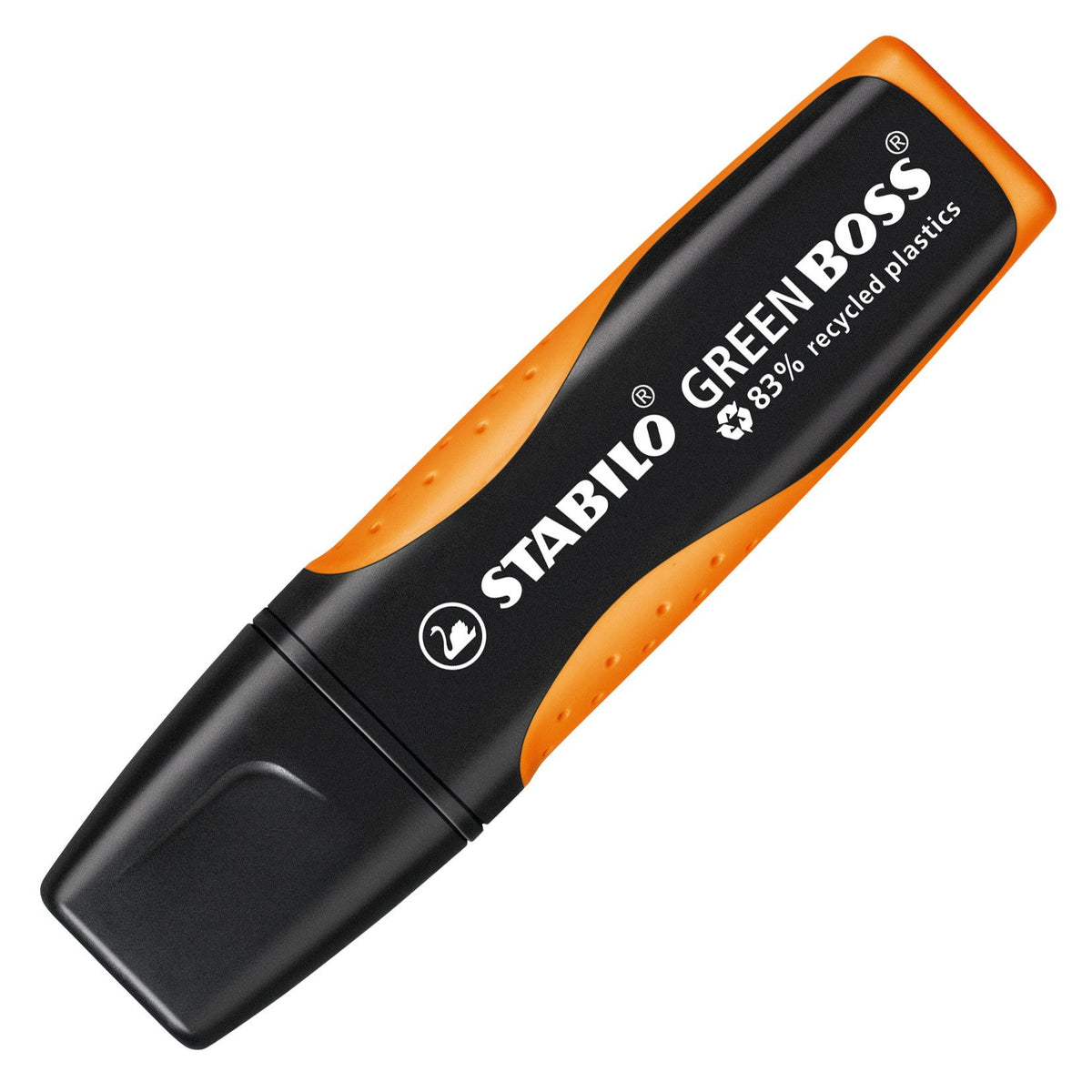 STABILO GREEN BOSS Textmarker – 10er Set, Farben: Orange, Keilspitze 2–5 mm