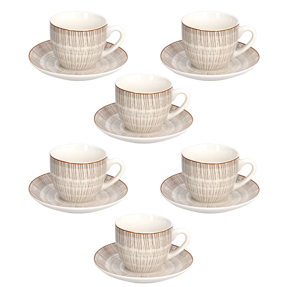 Tognana Porcellane Kaffeetassen-Set Iris – 6er Set, 200 ml, Ø 8 cm, Knochenporzellan, spülmaschinenfest